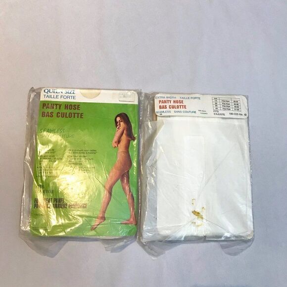 𝅺white Queen Size Vintage Panty Hose - Picture 2 of 5